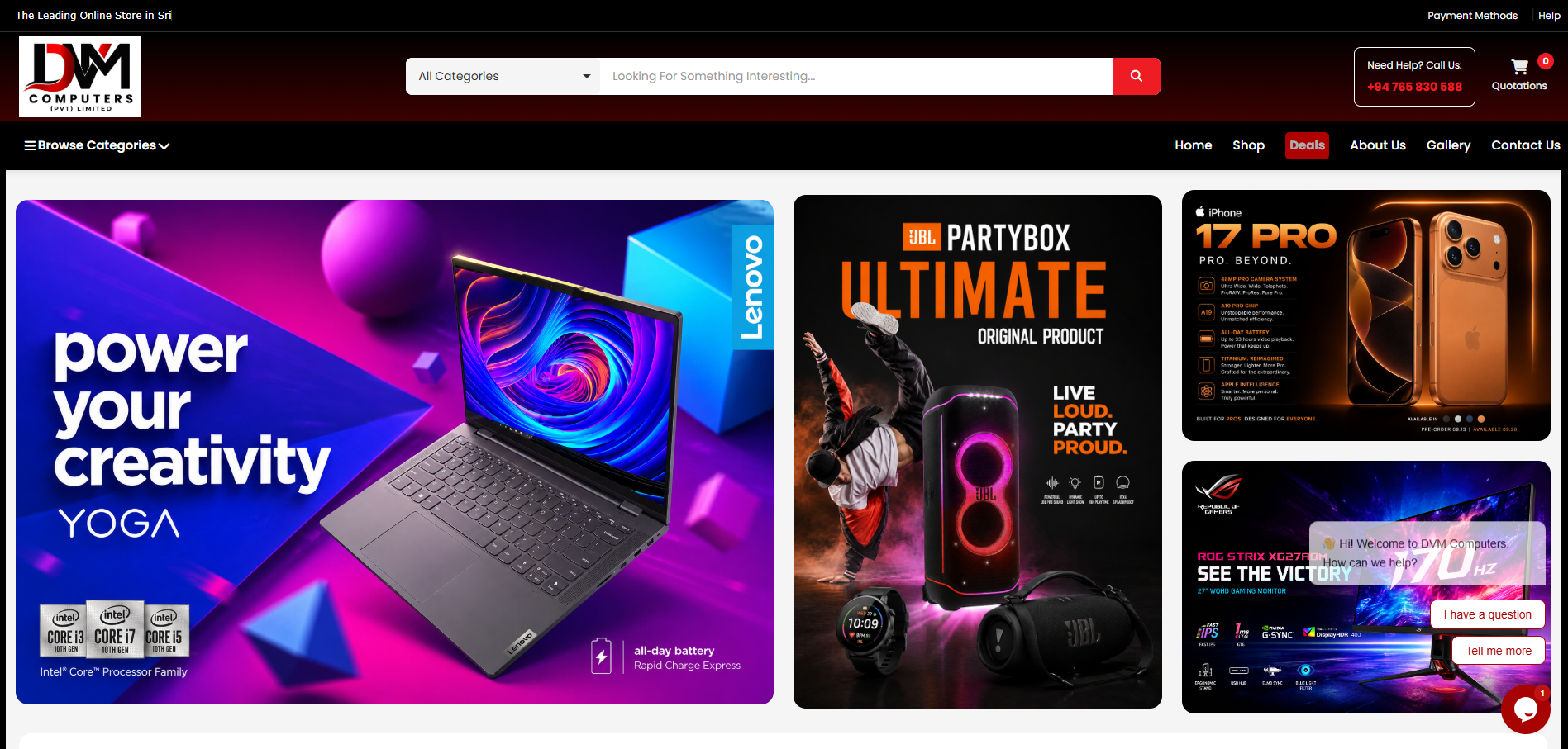 E-commerce storefront displayed on a laptop