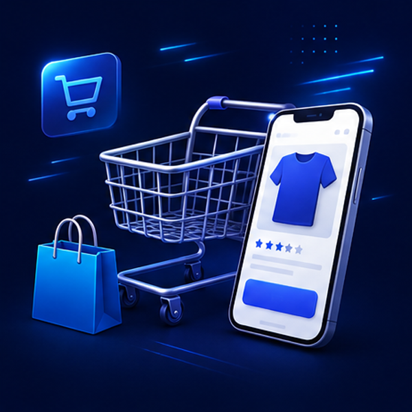 Online shopping checkout on a laptop